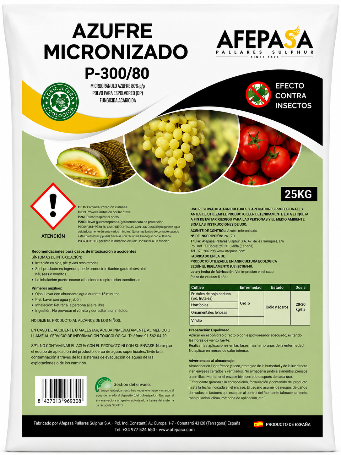 SOUFRE TRITURÉ 80 – EFFET SPECIAL CONTRE LES INSECTES