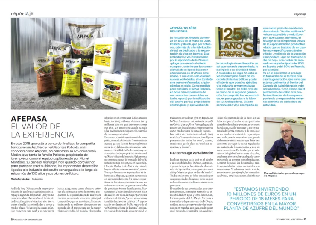 REVISTA AGRICULTURA REPASA NUESTROS 125 AÑOS DE HISTORIA