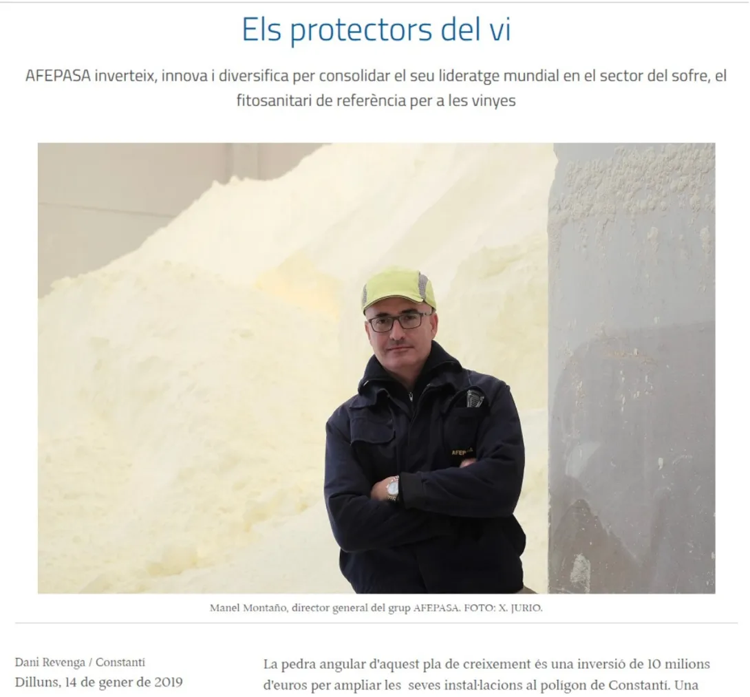 AFEPASA INVIERTE, INNOVA I DIVERSIFICA PARA CONSOLIDAR SU LIDERAZGO MUNDIAL EN EL SECTOR DEL AZUFRE